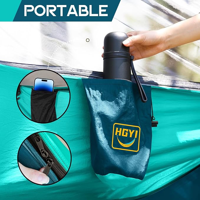 Camping Hammock Mosquito Net, Double & Single Portable Hammocks Hammocks - Image 6