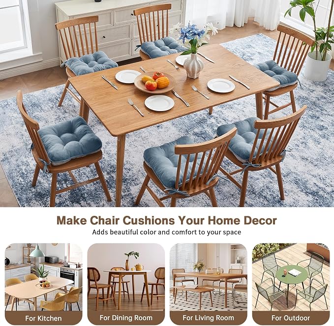 BETU Chair Cushions for Dining Chairs Set of 6, 3.5" Thick Kitchen Table Chair - Image 5