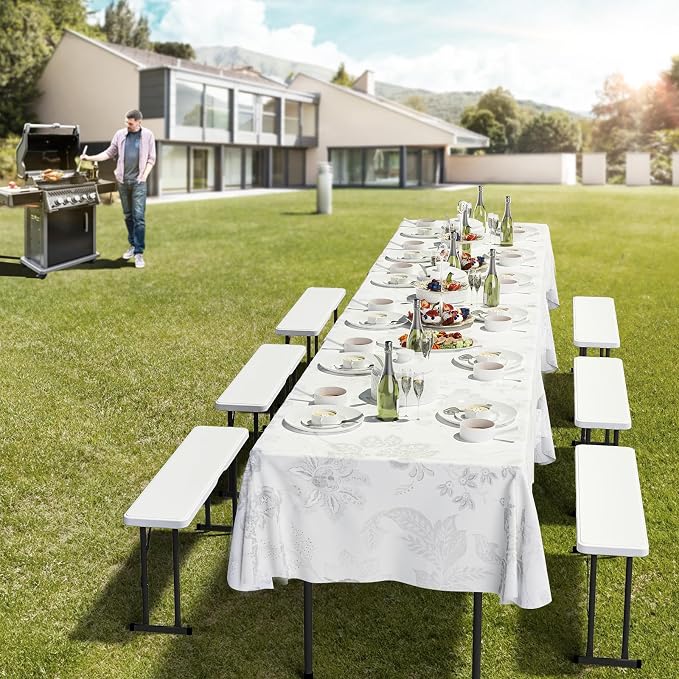 VINGLI Picnic Table Set with 2 Benches, 6 Feet Camping Table Chair Set - Image 7
