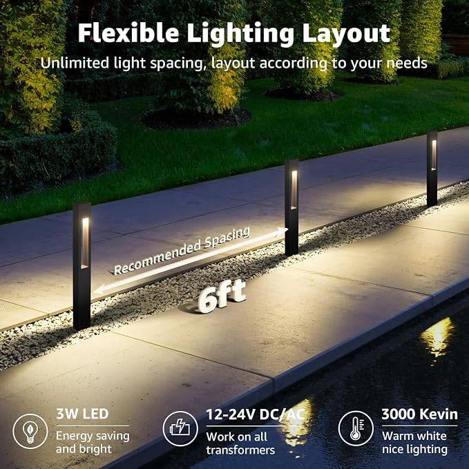 SUNVIE All-In-One LED Low Voltage Landscape Lighting Kit 12 Pack Low Voltage - Image 2