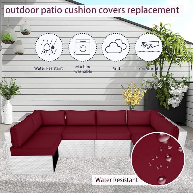 Outdoor Cushion Covers for Patio Furniture, Patio Cushion Covers Replacement - Image 5