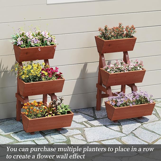 3-Tiers Wooden Raised Garden Bed, Wood Planter Box - Image 6