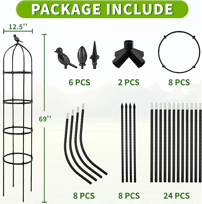 2-Pack 6FT Garden Obelisk Trellis - Image 2