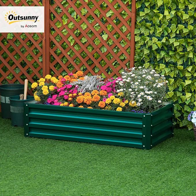 Outsunny Galvanized Raised Garden Bed, - Image 2