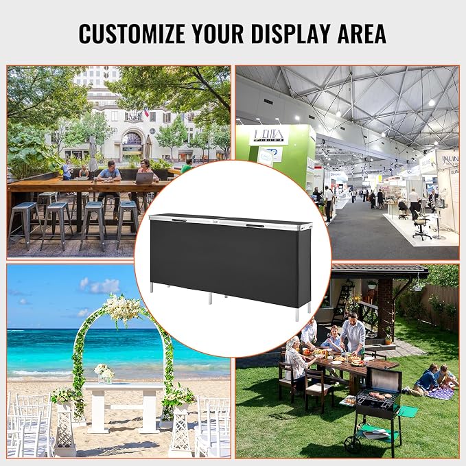 VEVOR Extra Long Folding Portable Bar Tradeshow Podium Table - Image 9