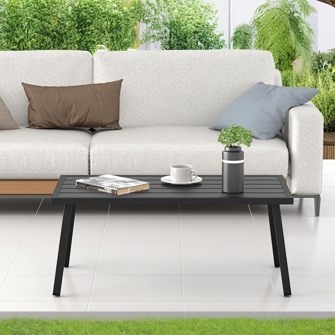 C-Hopetree Small Metal Outdoor Coffee Side Table - Image 7