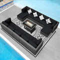NICESOUL 13 Piece Patio Furniture w/Fireplace, Elegant Outdoor Seating w/Firepit by NICESOUL