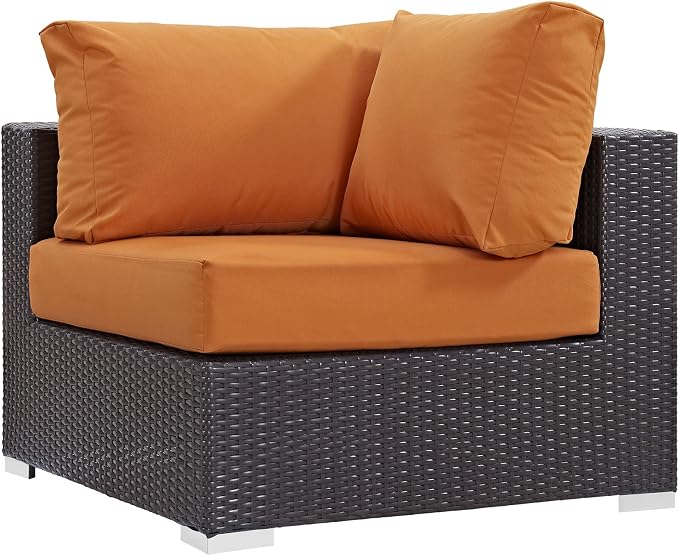 Modway Convene Wicker Rattan Outdoor Patio Sectional Sofa Corner Seat in - Image 3