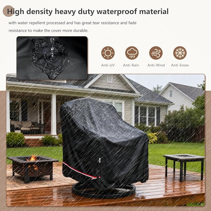 Patio Chair Covers for Outdoor Furniture Waterproof 2 Pack, Heavy Duty - Image 4