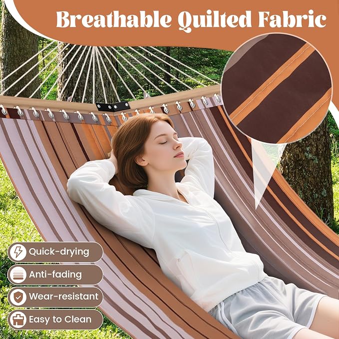 Tangkula 10.5FT Double Hammock, Heavy Duty Outdoor Hammock - Image 2