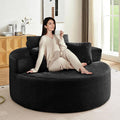 Antetek Oversized Round Chaise Longue Chair Indoor, Modern 55-inch Upholstered by Antetek
