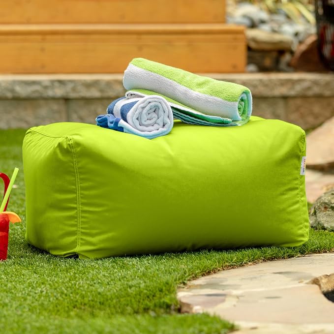 Jaxx Leon Outdoor Bean Bag Ottoman, Lime Green - Image 2