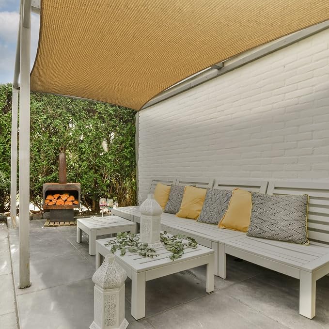 AsterOutdoor Sun Shade Sail Rectangle 8' x 12' UV Block Canopy - Image 8