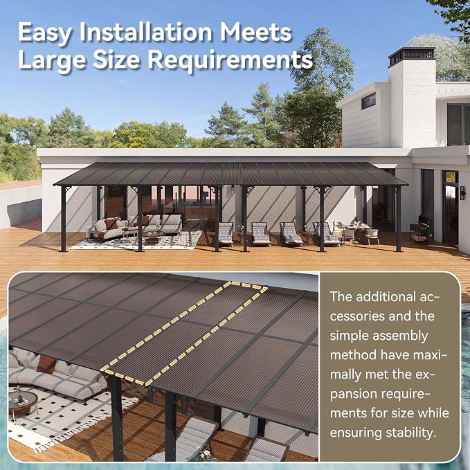 Aoxun 34' x 10' Pergola for Patio, Gazebo - Image 3