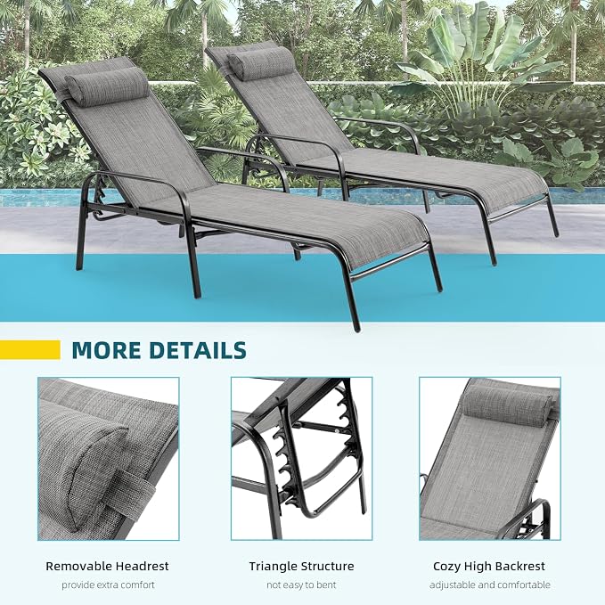 EROMMY Patio Chaise Lounge - Image 5