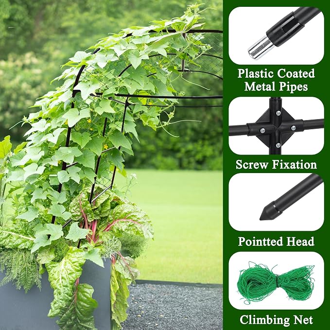 Garden Arch Trellis for Climbing Plants Outdoor 7.2 ft Height Large Tunnel - Image 4