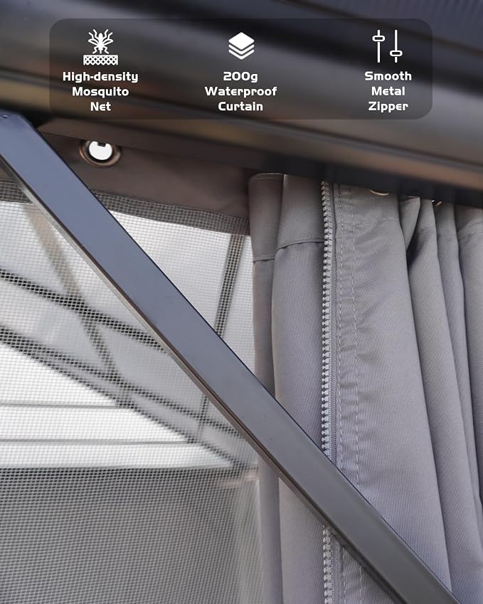 GarveeLife 10 ft x12 ft Hardtop Gazebo - Image 6
