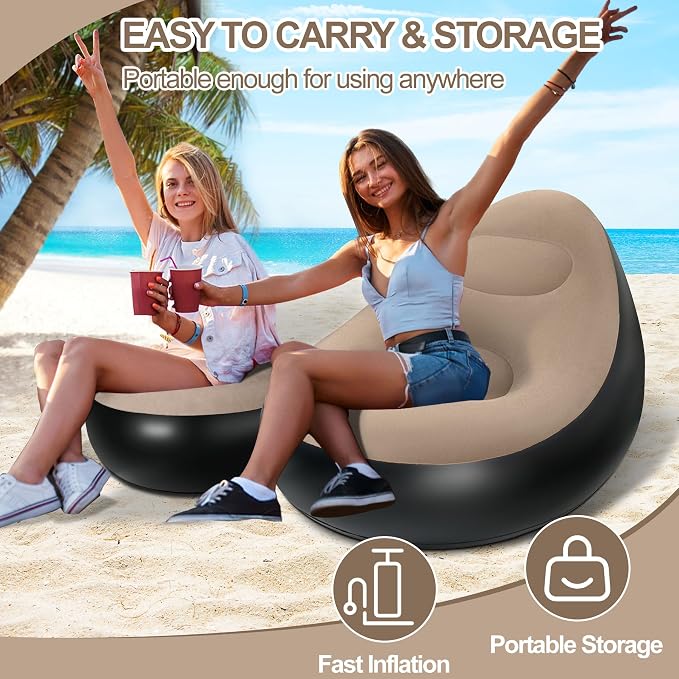 Inflatable Chair with Ottoman, Inflatable Couch - Image 6