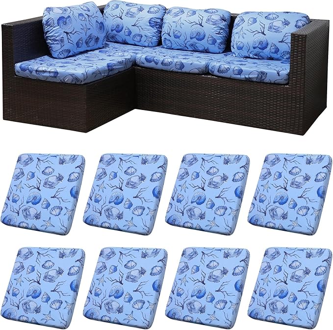 8Pcs Patio Cushion Covers, Outdoor Cushions Covers, Stretch Cushion Covers by Unknown