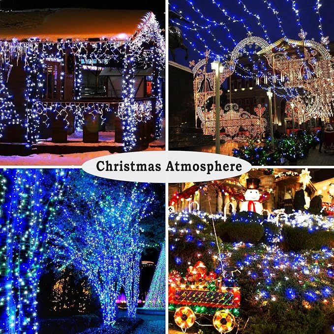 KNONEW Outdoor Christmas Lights 500 LED 197ft String Lights 8 Modes & Memory - Image 7