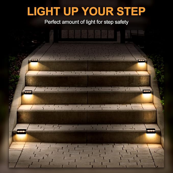 SOLPEX Solar Fence Lights, 6 LEDs Solar Lights Outdoor Waterproof Solar Powered - Image 3