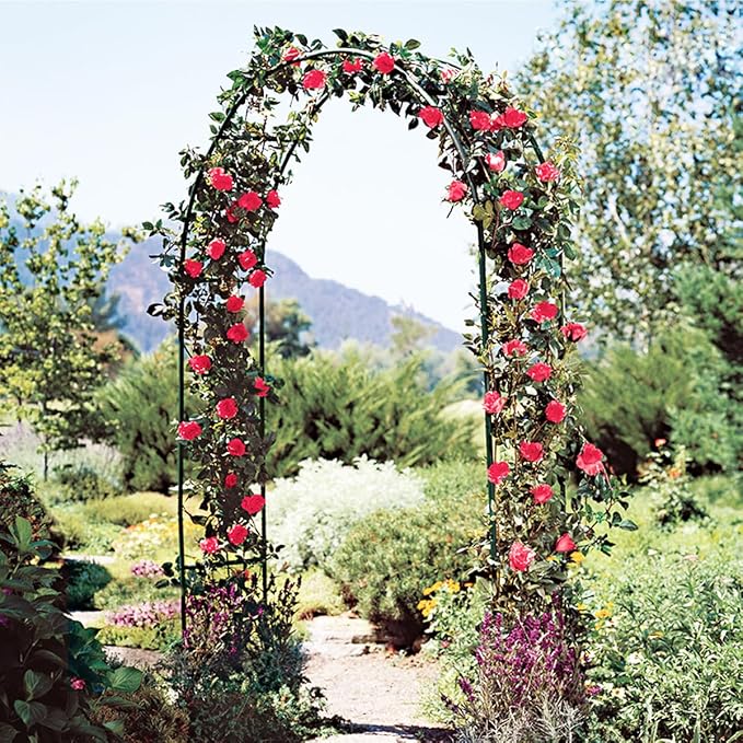 Metal Pergola Arbor, 4.6 Feet Wide x7.9 Feet High Assemble Freely - Image 9