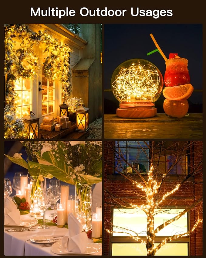Brightown Solar String Lights, 2 Packs Total 66Ft 200 LED Solar Fairy Lights - Image 3