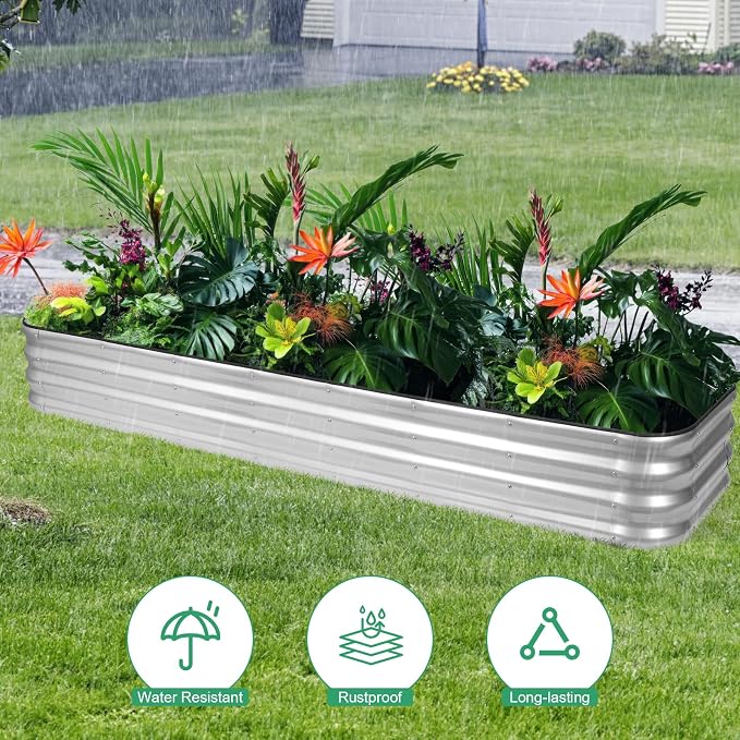 1MORE Raised Garden Bed -8X2X1 Galvanized Planter Box - Image 7