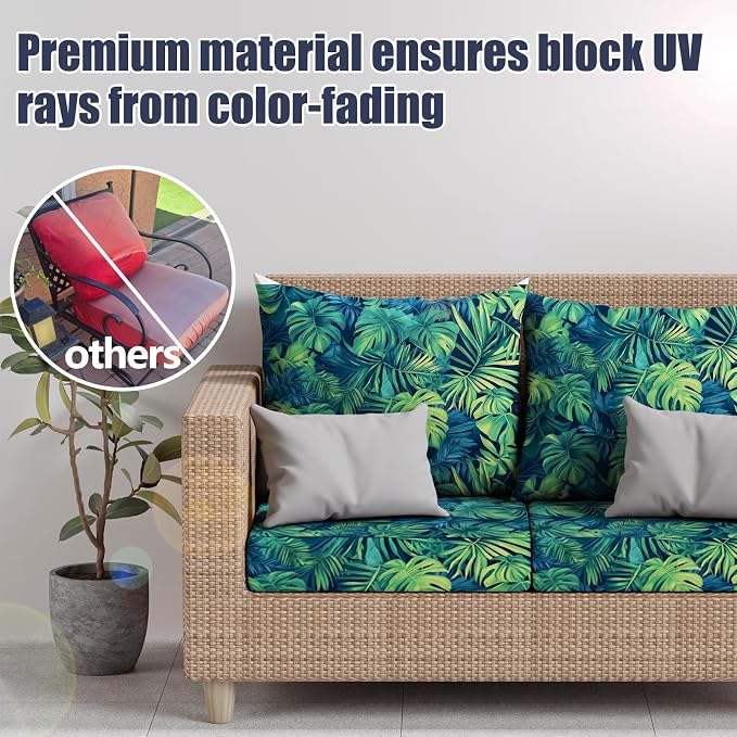 8Pcs Square Small Stretch Patio Cushion Covers, Couch & Sofa Replacement - Image 3