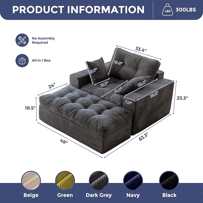 MAXYOYO Modular Sectional Chaise Lounge Sofa, Upholstered Lounge Chair - Image 2