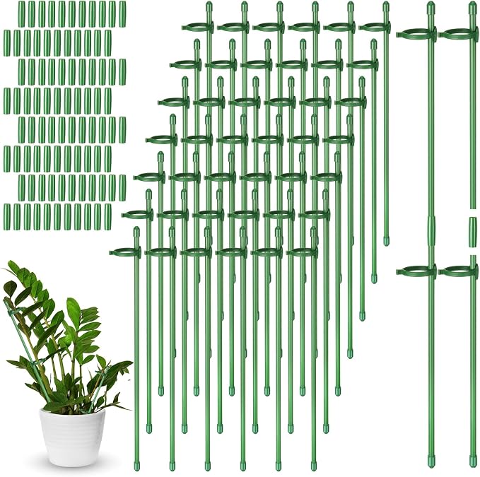 meekoo 120 Pcs Adjustable Garden Plant Support Stakes Single Stem Plant Cage by meekoo