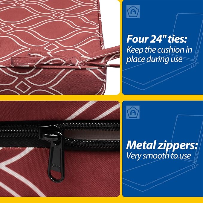 AAAAAcessories Outdoor Chaise Lounge Cushions, Fade-Resistant, Waterproof Patio - Image 3
