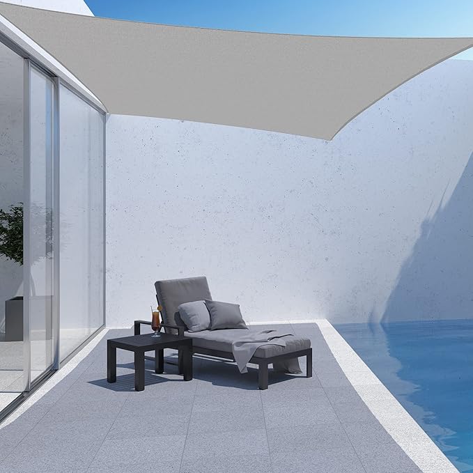 AsterOutdoor Sun Shade Sail Rectangle 8' x 12' UV Block Canopy - Image 5
