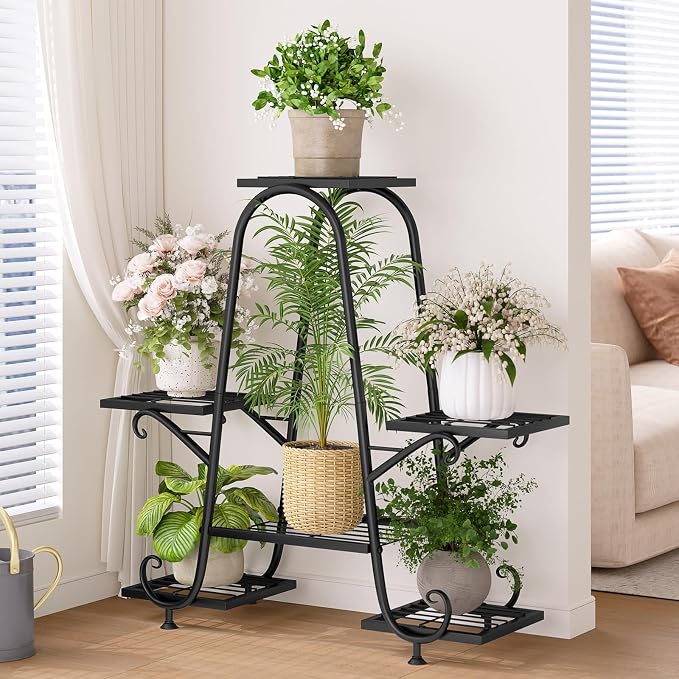 Plant Stand Indoor Outdoor Shelf Metal Holder Pot Rack Multiple Plants Stand - Image 4