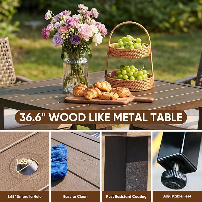 Natural Expressions Outdoor Dining Set, Patio Table and Chairs Set - Image 4