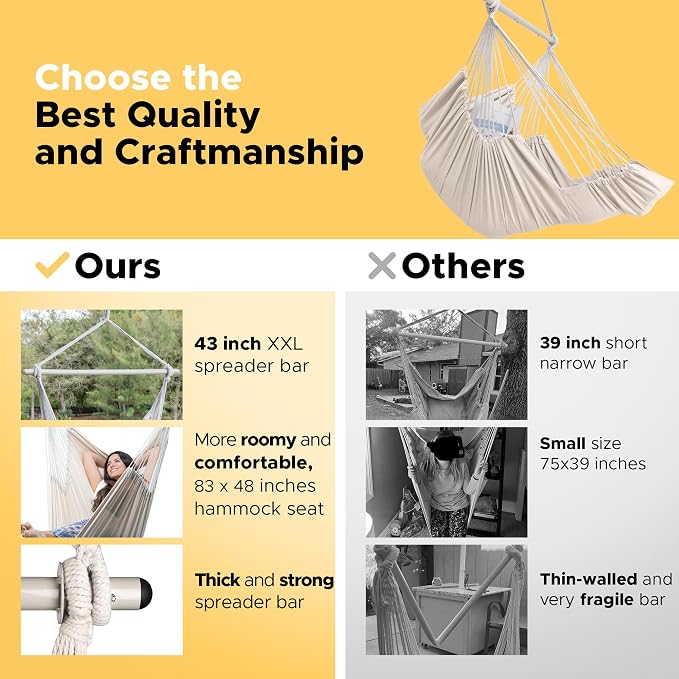 ADVOKAIR Hanging Hammock Chair Large Swing Chair - Image 3