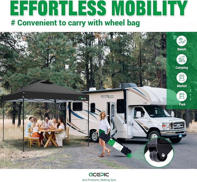 10x10 Pop Up Canopy Tent, 300D Silver-Coating Top, Pop Up Canopy Tent Instant - Image 9