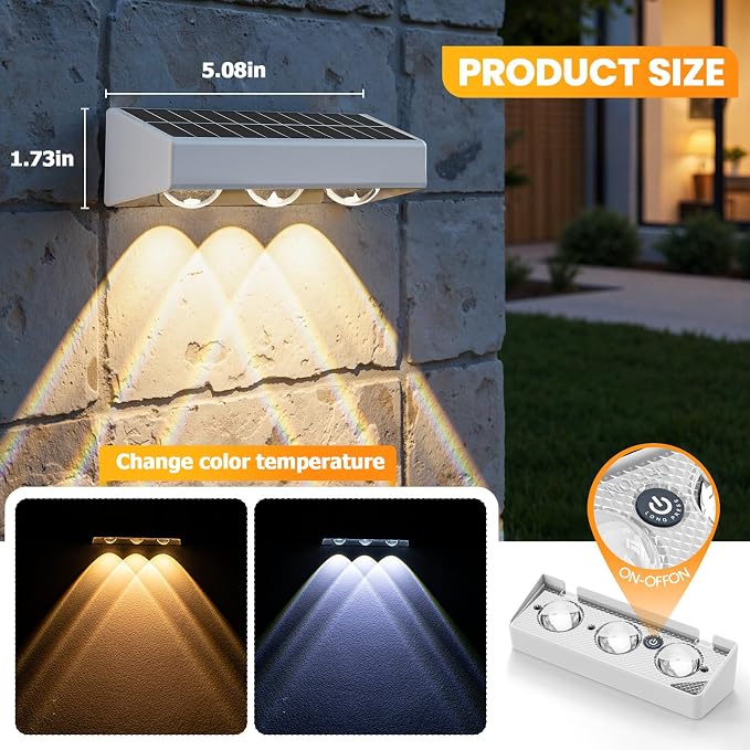 NIORSUN Solar Fence Lights, 16 Pack Solars Deck Light, RGB Color, Outdoor Bulb - Image 4