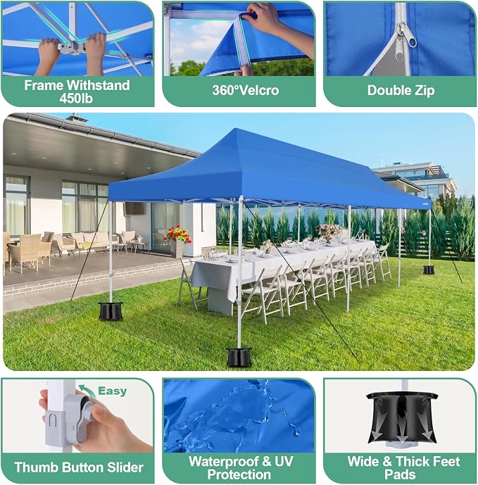 COBIZI 10x30 Canopy Tent, Heavy Duty Pop up Canopy - Image 2