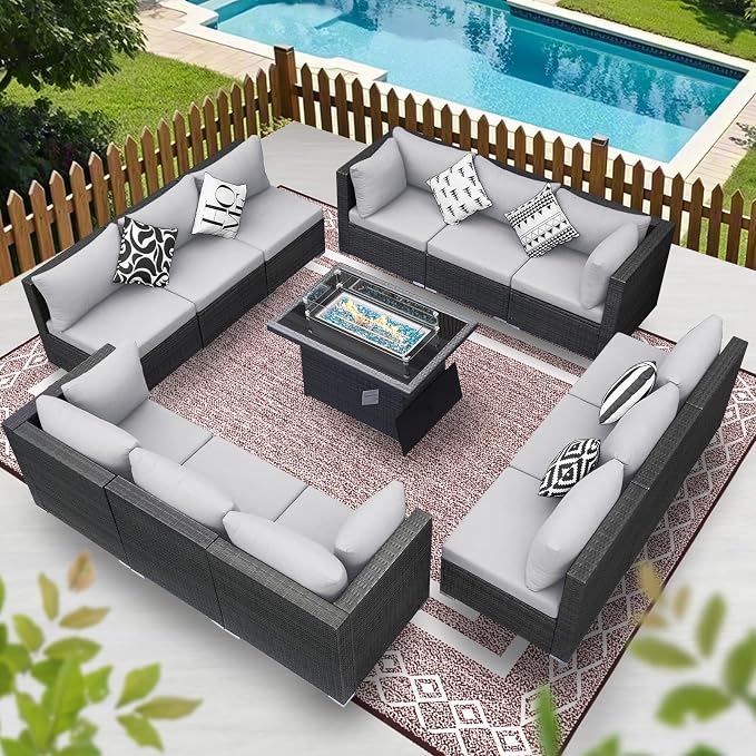 BULEXYARD 13 Piece High Back Outdoor Furniture Sets - Image 2