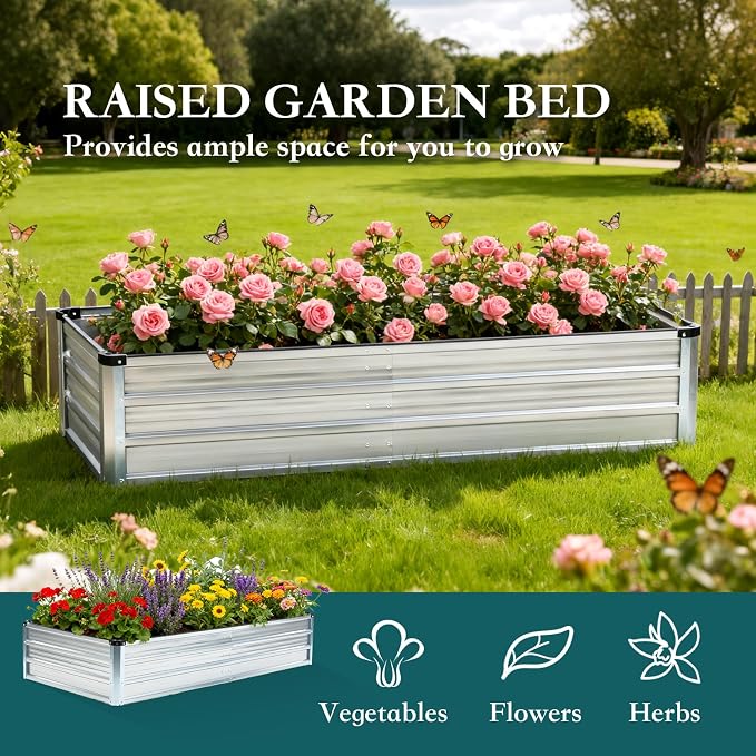 DUMOS Raised Garden Bed Outdoor, Large Metal Garden Bed - Image 5