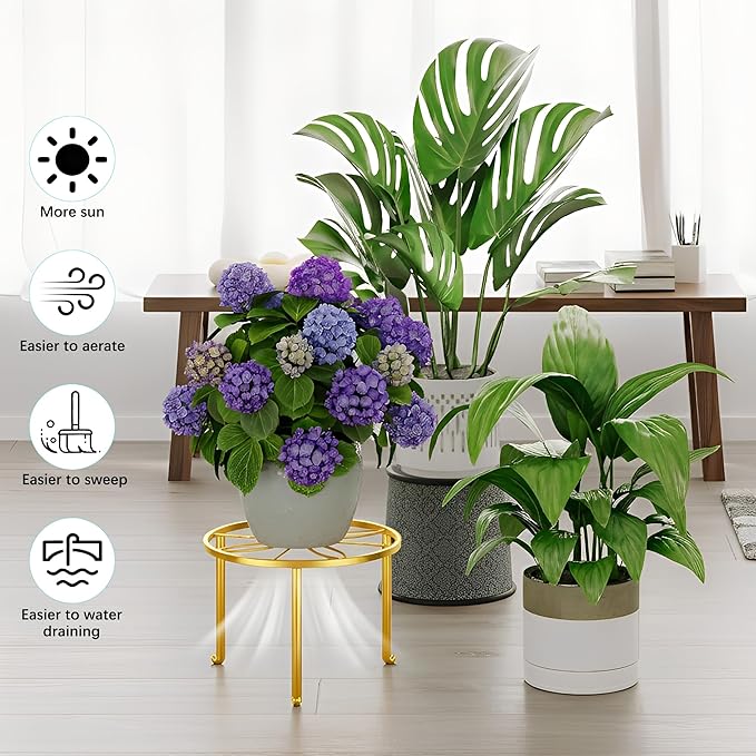 5-Pack Metal Plant Stand Indoor Anti-Rust Flower Display Stand Heavy Duty - Image 4