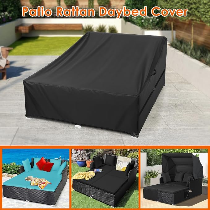 Outdoor Patio Rattan Daybed Cover, Waterproof Paito Sunbed Cover, Outdoor - Image 7