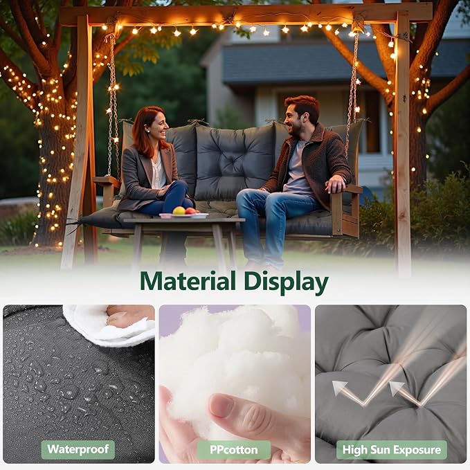 3 Seater Porch Swing Cushion, Thick Cushion - Image 3