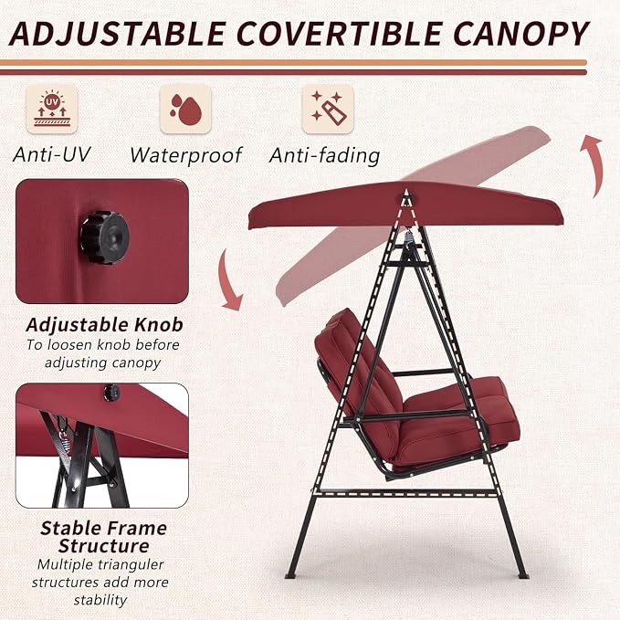 AECOJOY Outdoor Patio Swing Chair - Image 2
