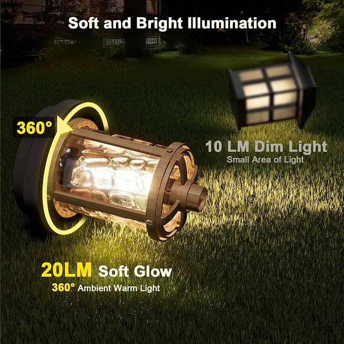 XMCOSY+ Solar Pathway Lights Outdoor 6 Pack, 20 LM Solar Garden Lights Warm - Image 2