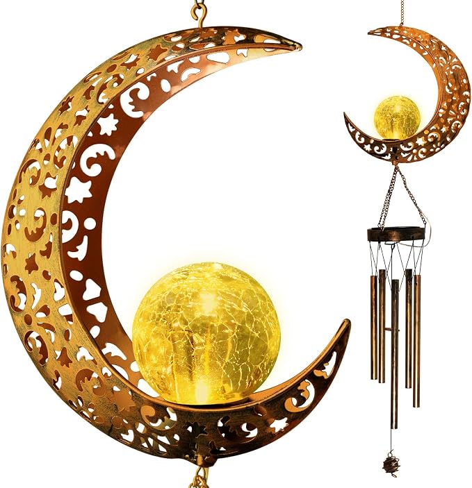 Moon Solar Lights Wind Chimes for Outside Gift for Women, Mom and Grandma - Image 9