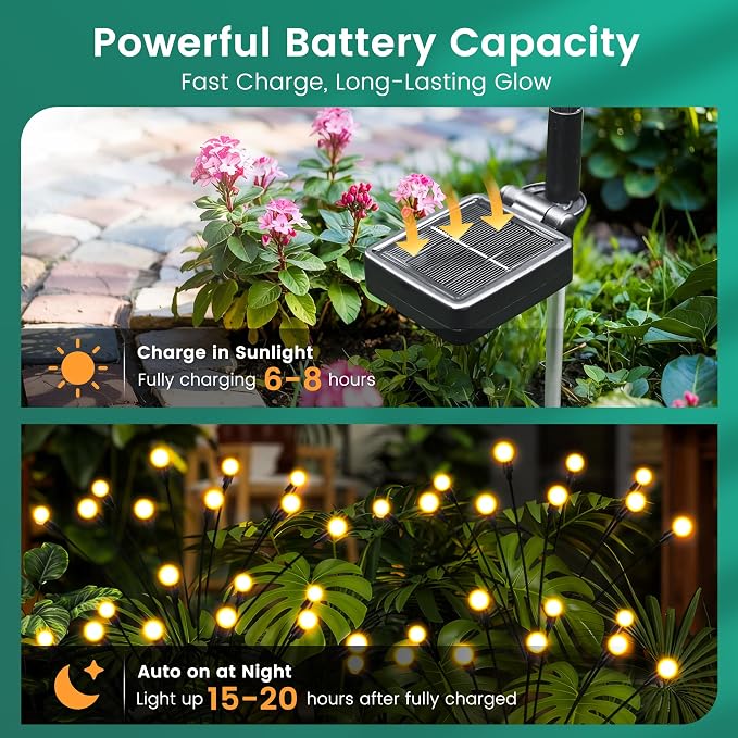 Solar Christmas Decorations, 120 LED Firefly Solar Christmas Lights Outdoor - Image 5
