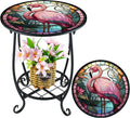 Outdoor Side Table Round Small Mosaic Patio Accent Indoor End Plant Coffee Tea by Cinnvoice
