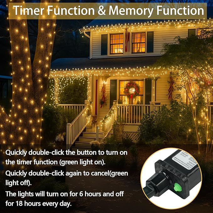 Connectable 100 LED String Lights Indoor Outdoor, 33FT Warm White Christmas - Image 4